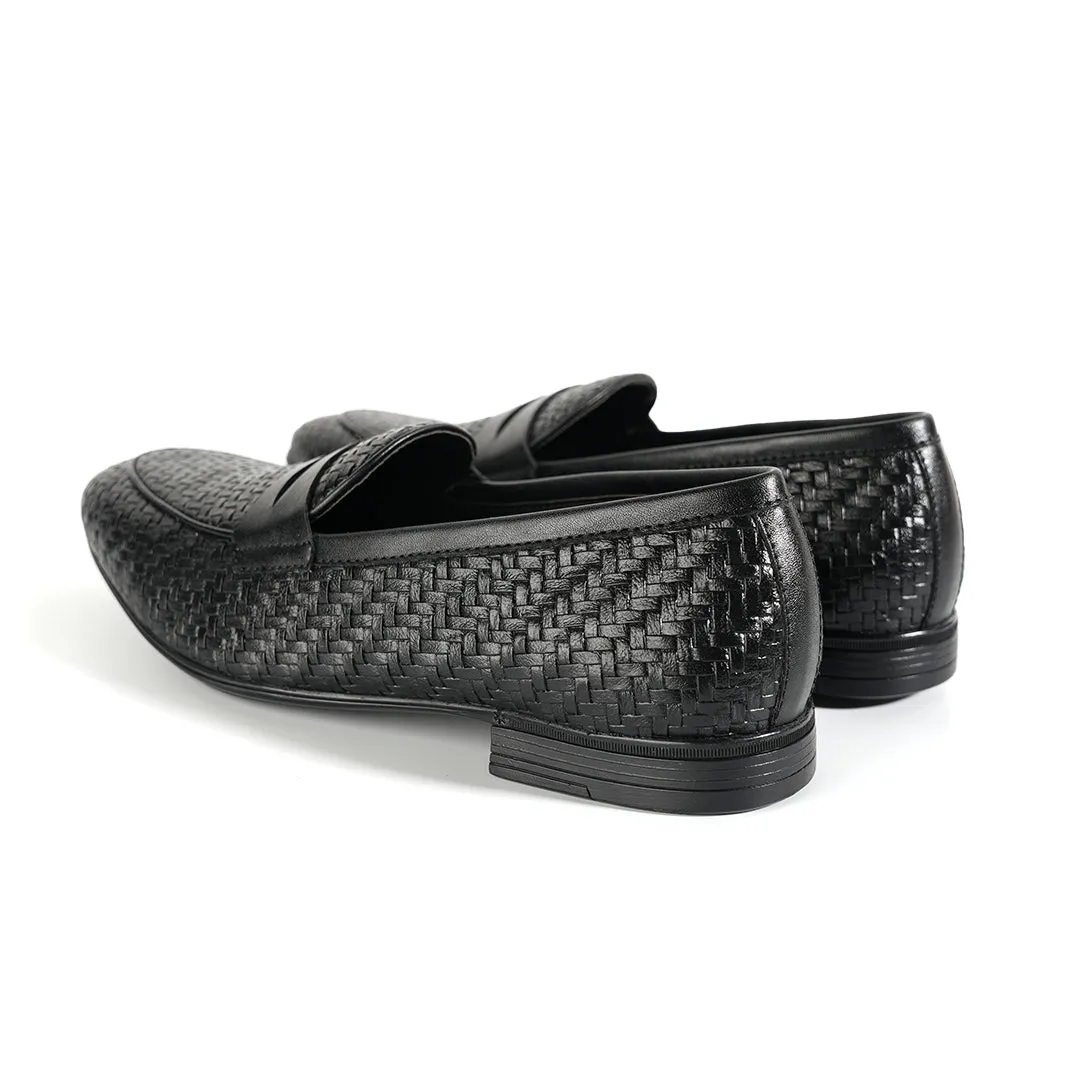 Monkstory Braided Flexi Business Slip-Ons - Black