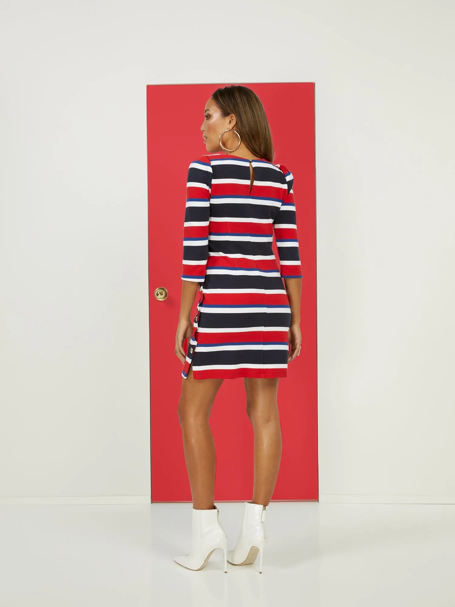 Nautical Stripe Shift Ponte Dress - Superflex