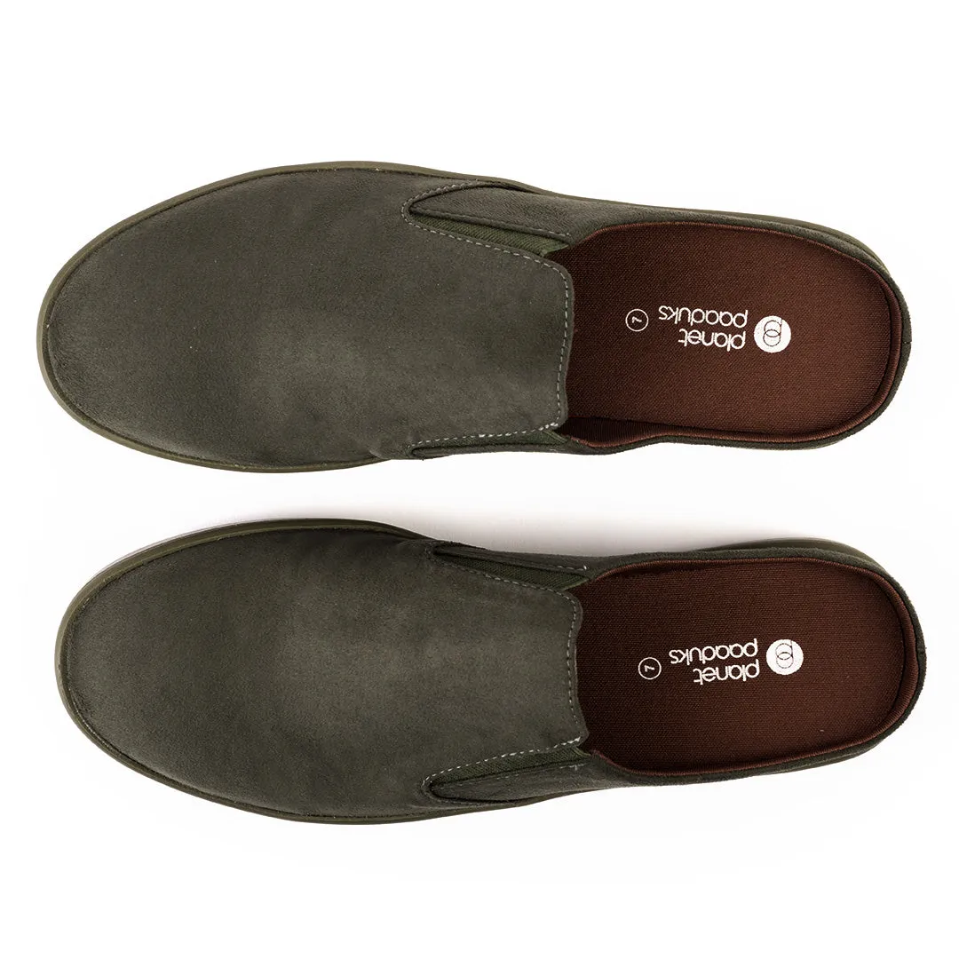 Nest Mules Vegan Suede Green Men Slip-ons