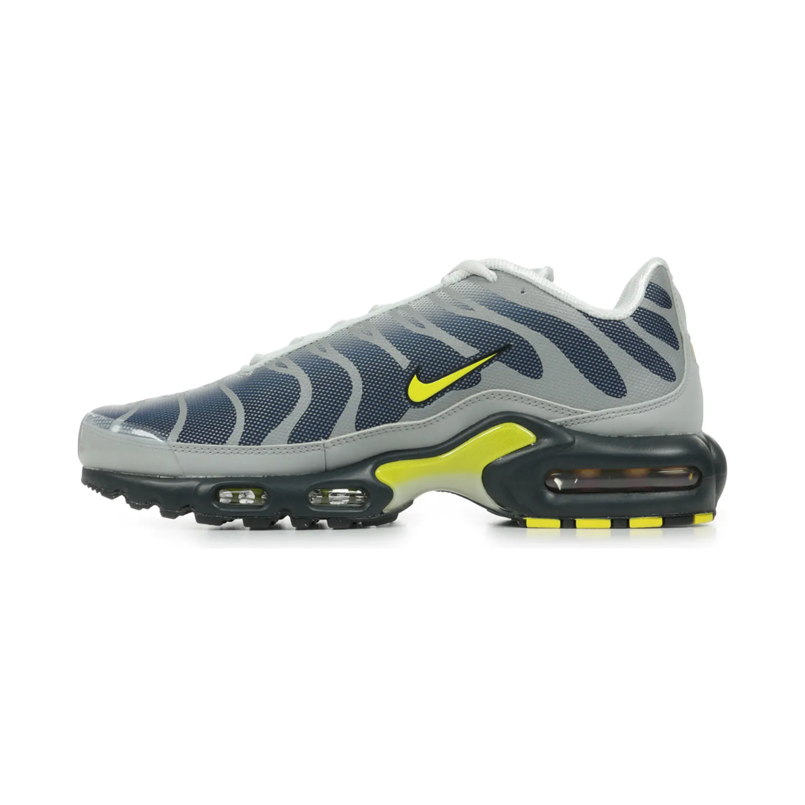 Nike Air Max Plus Metallic Silver Opti Yellow Obsidian