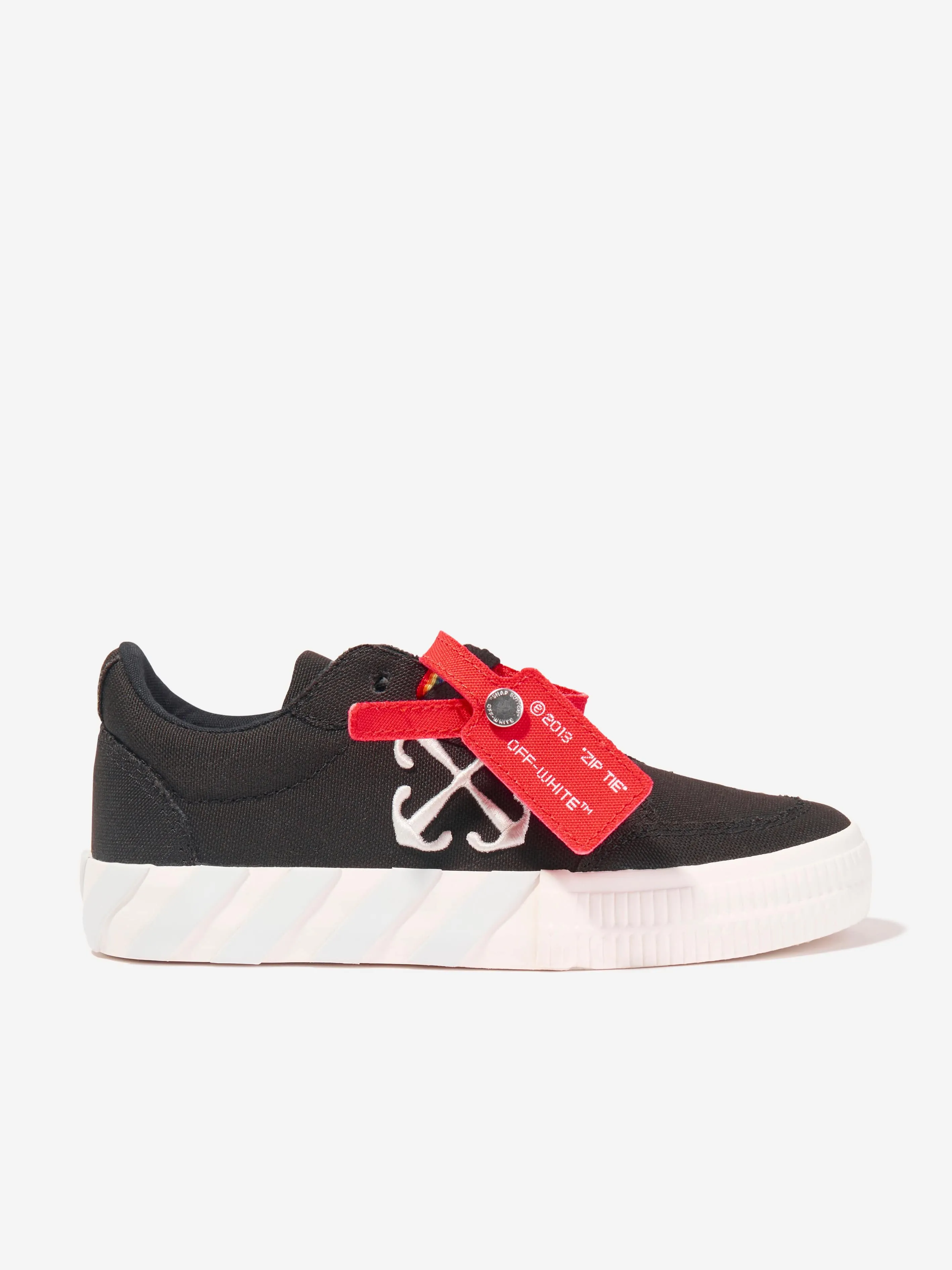 Off-White Kids Vulcanised Lace Up Trainers in Black