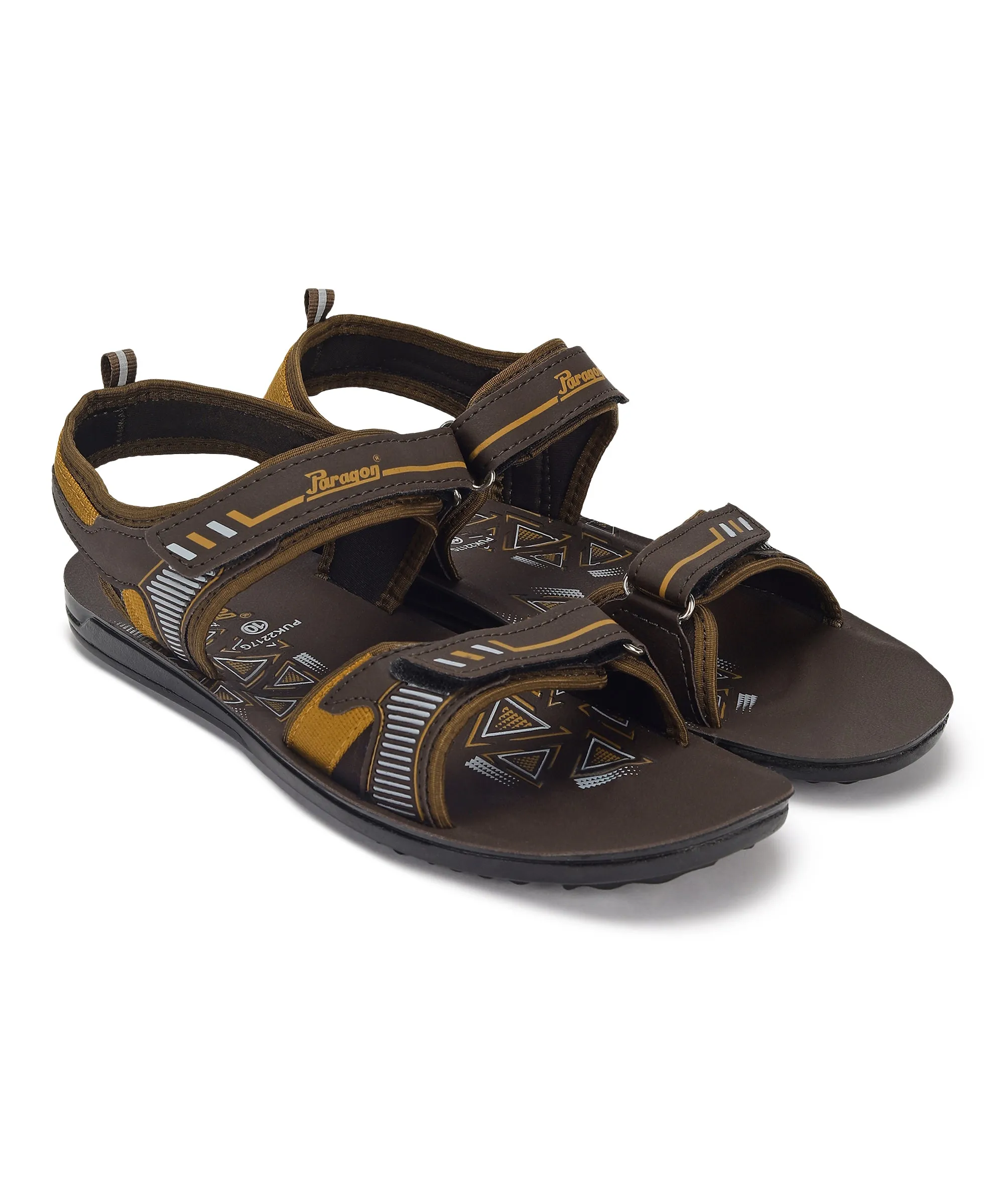 Paragon PUK2217G Men Stylish Velcro Sandals | Comfortable Sporty Sandals for Daily Outdoor Use | Casual Athletic Sandals with Cushioned Soles