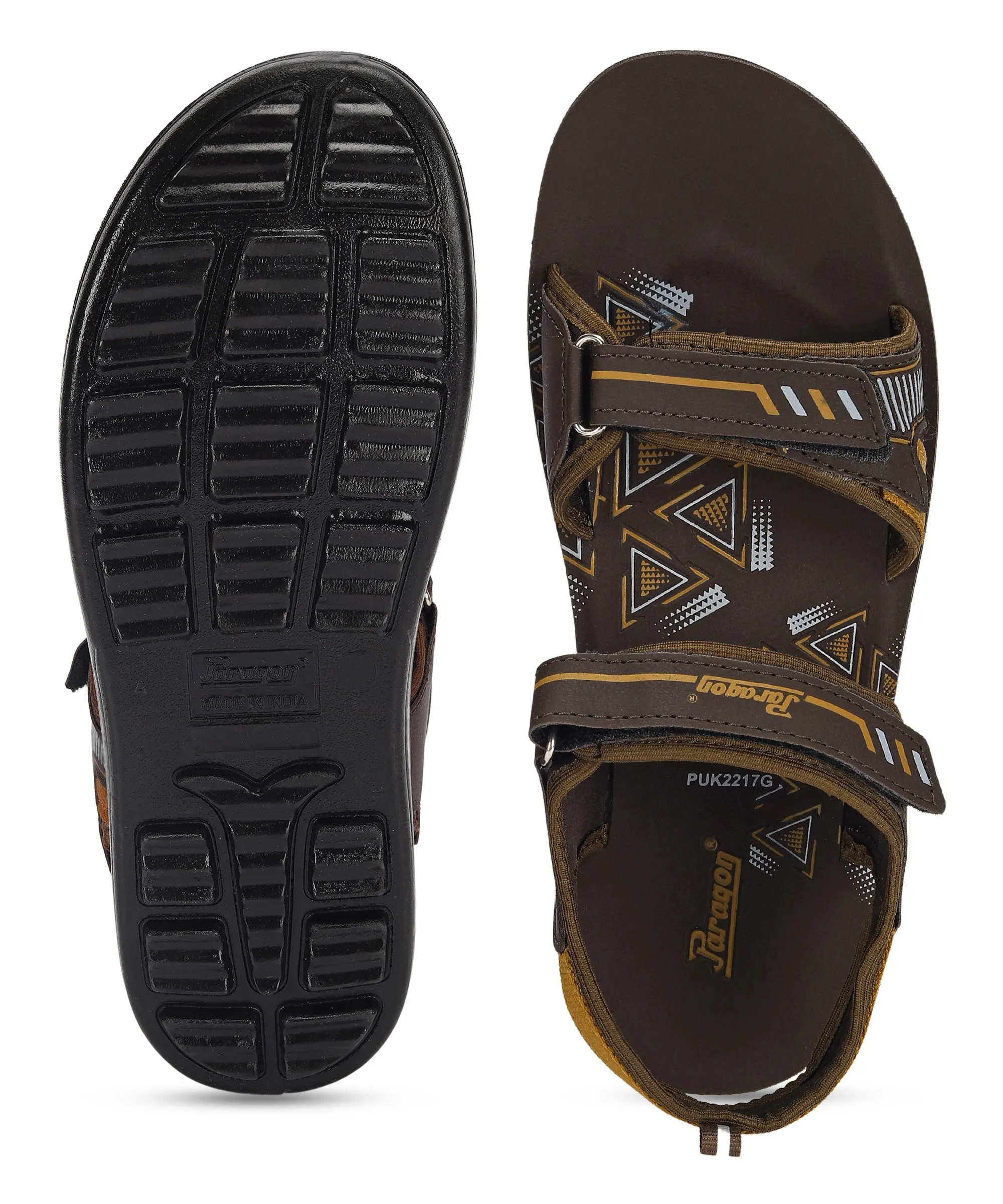 Paragon PUK2217G Men Stylish Velcro Sandals | Comfortable Sporty Sandals for Daily Outdoor Use | Casual Athletic Sandals with Cushioned Soles