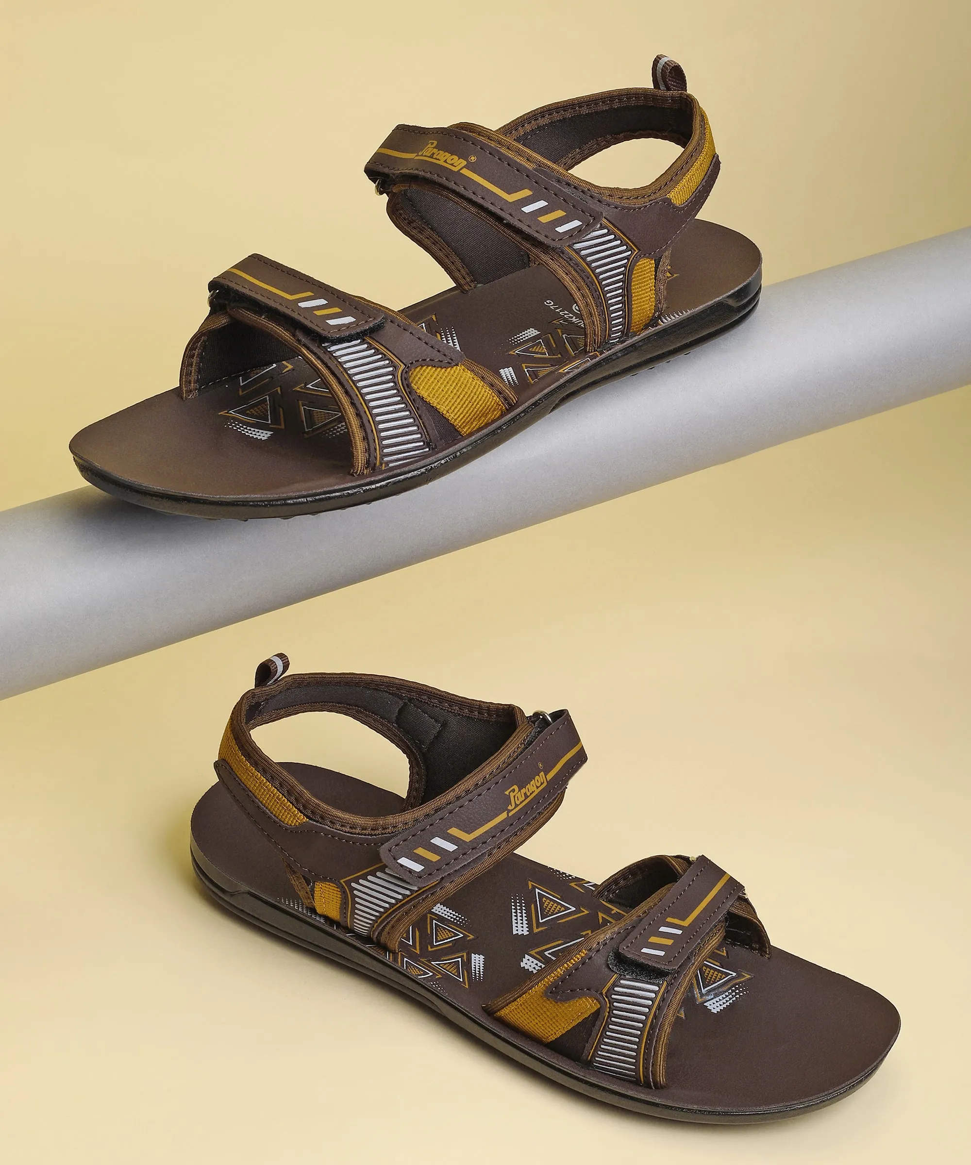 Paragon PUK2217G Men Stylish Velcro Sandals | Comfortable Sporty Sandals for Daily Outdoor Use | Casual Athletic Sandals with Cushioned Soles