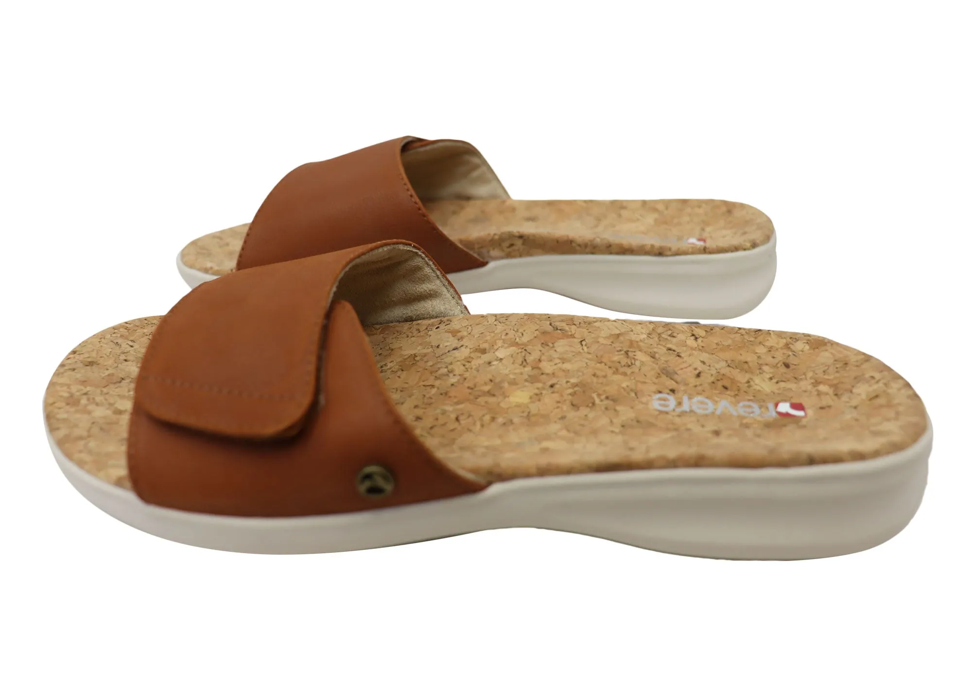 Revere Macau Womens Comfortable Leather Slides Sandals