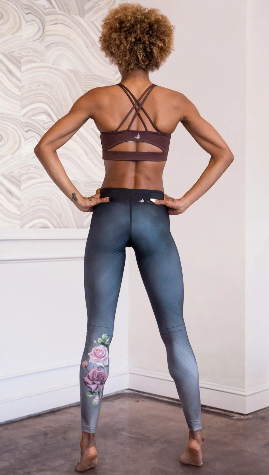 Rose Black Ombre - Full Length Triathlon Leggings