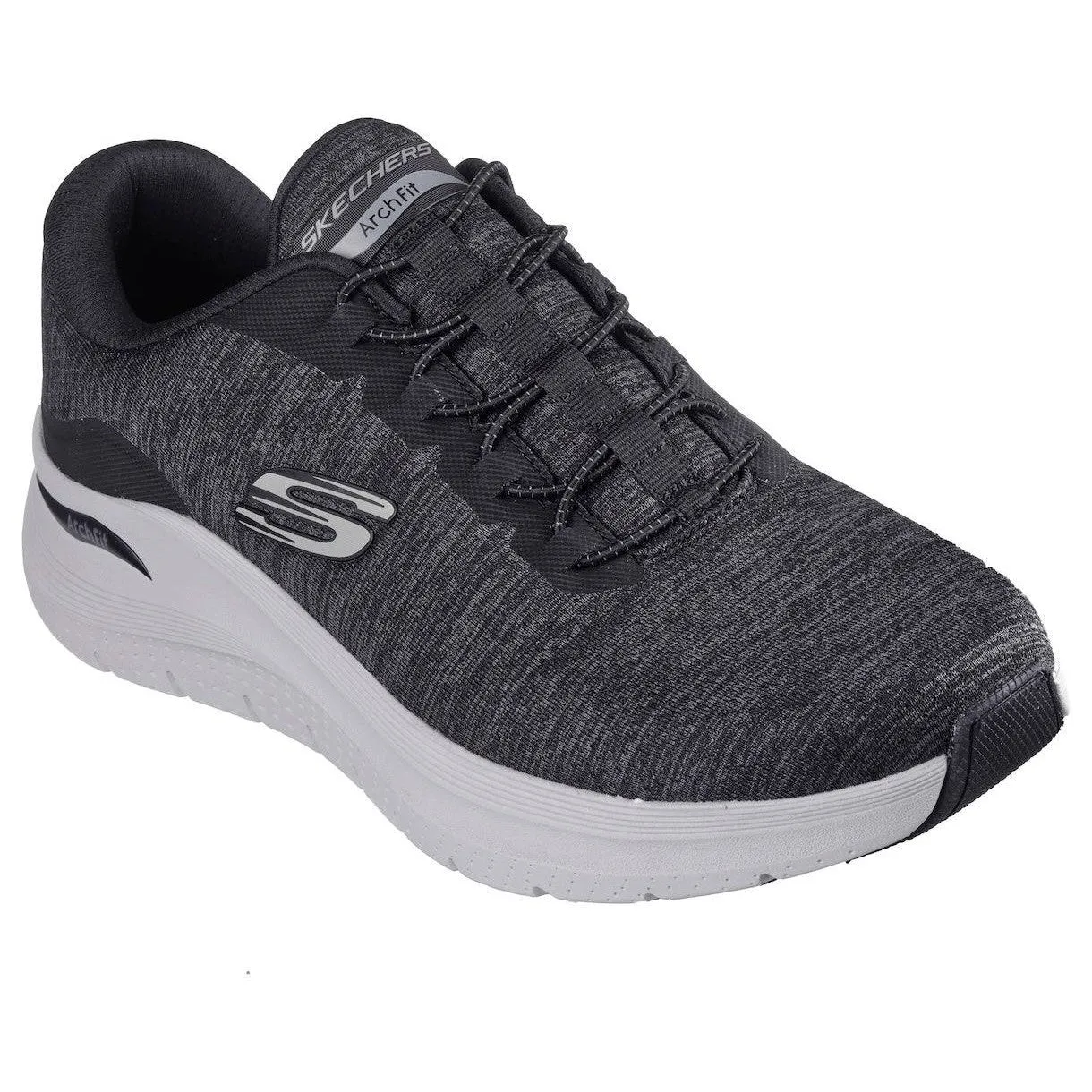 Skechers 232709 Arch Fit 2.0 - Upperhand Mens Black Grey Textile Slip On Trainers