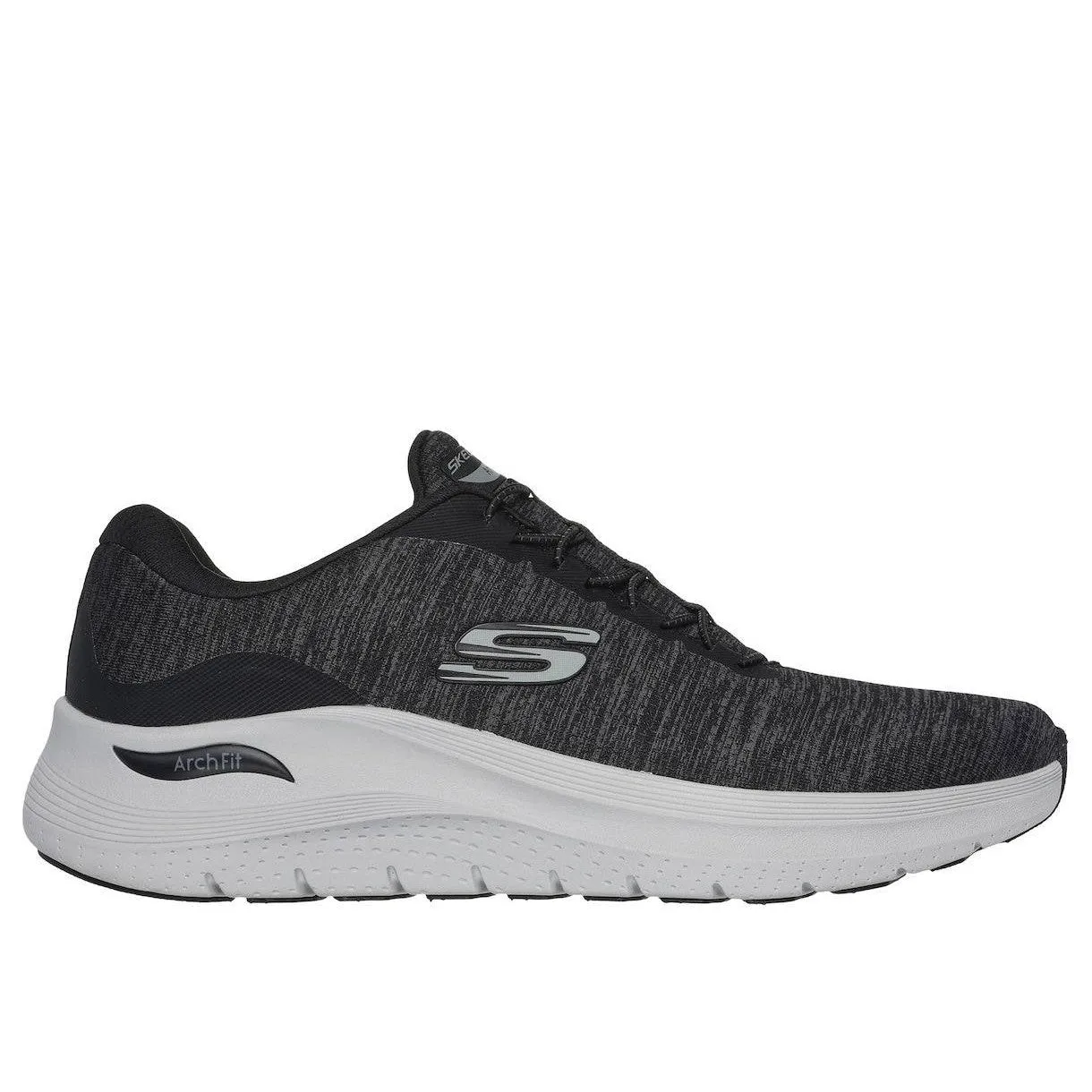 Skechers 232709 Arch Fit 2.0 - Upperhand Mens Black Grey Textile Slip On Trainers