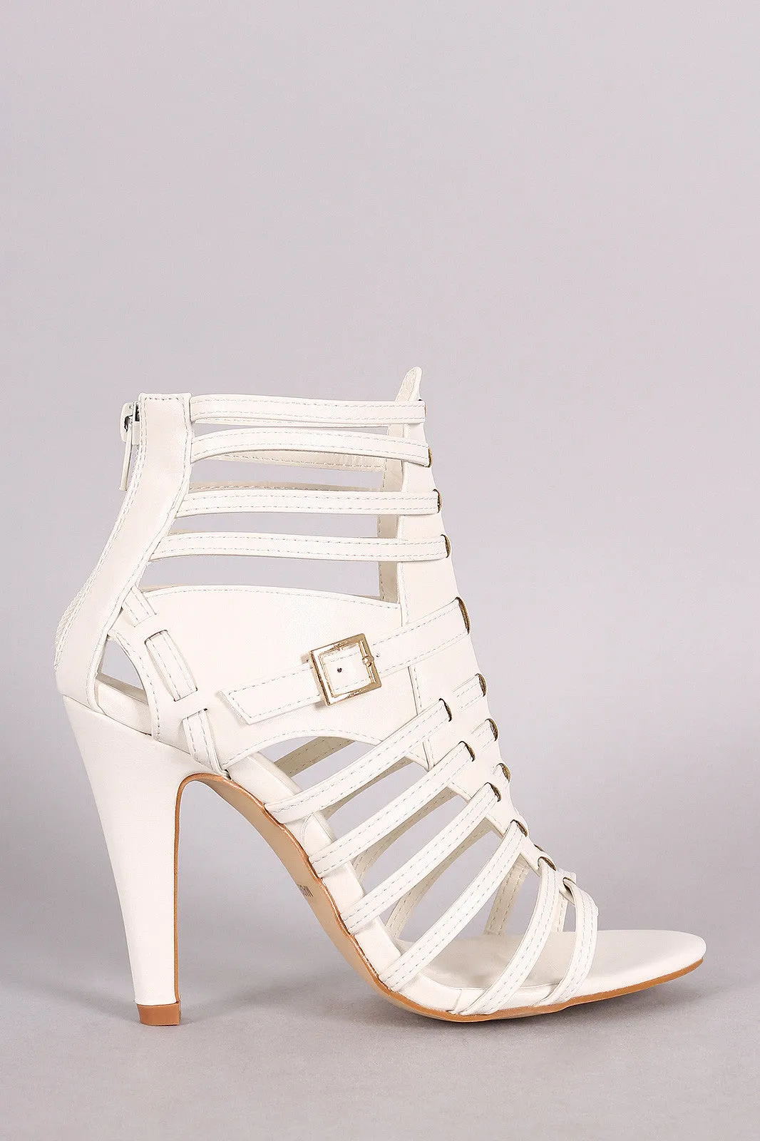 Strappy Buckled Open Toe Heel