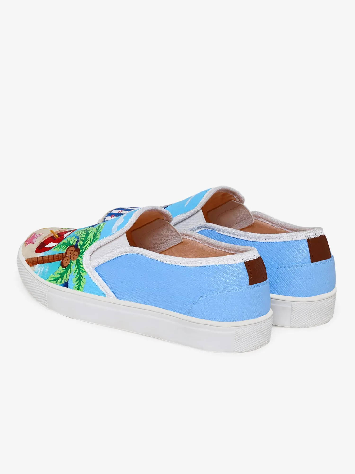 THE QUIRKY NAARI Beach Breeze Slipons for A Stylish Touch | Blue | 8 UK