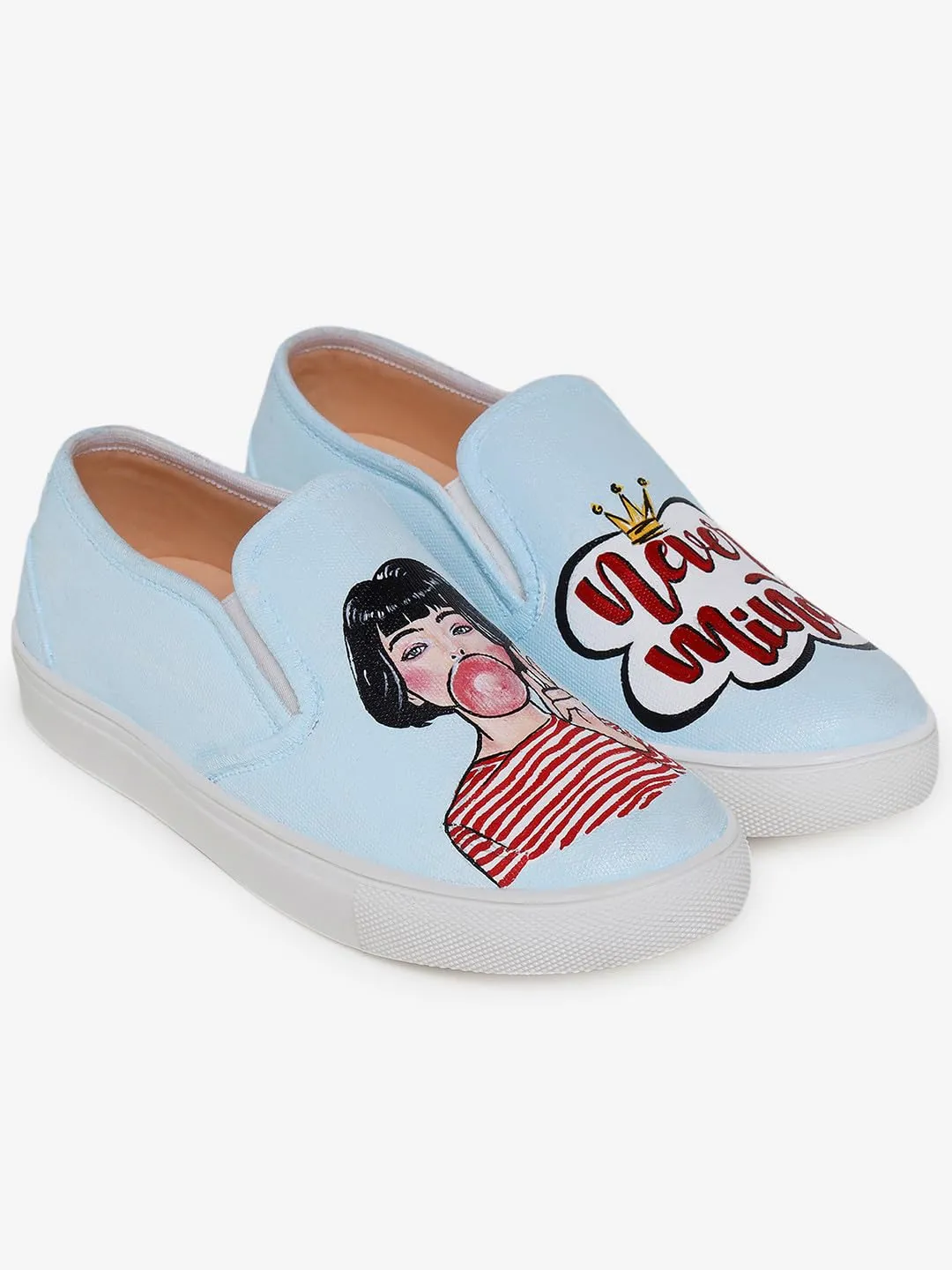 THE QUIRKY NAARI Nevermind Slipons Fun Yet Comfortable | Blue | 4 UK