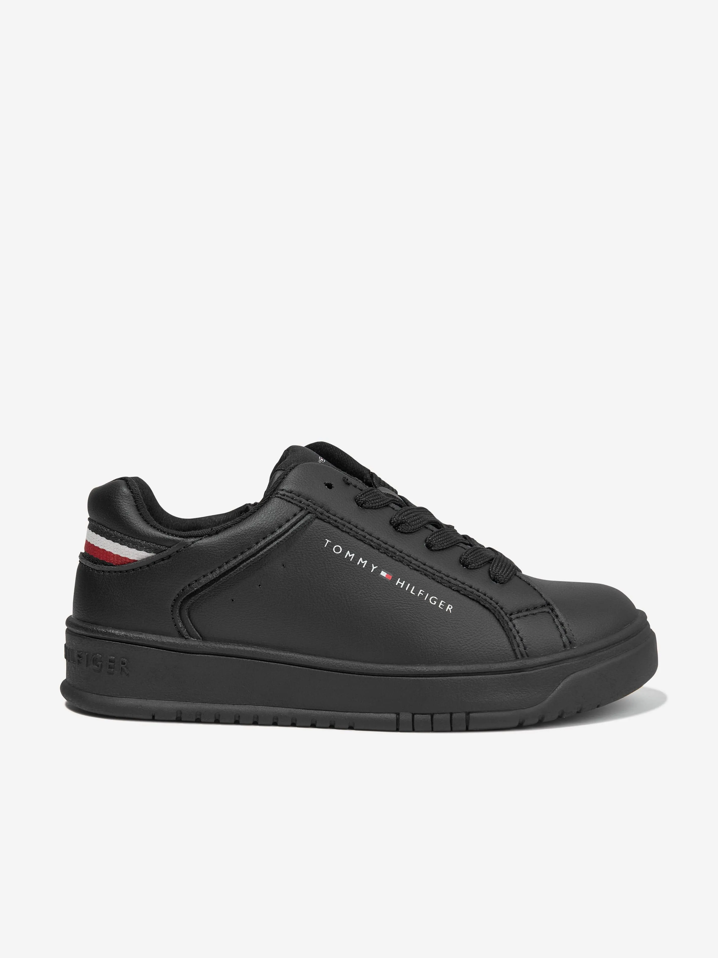 Tommy Hilfiger Kids Low Cut Lace-Up Trainers in Black