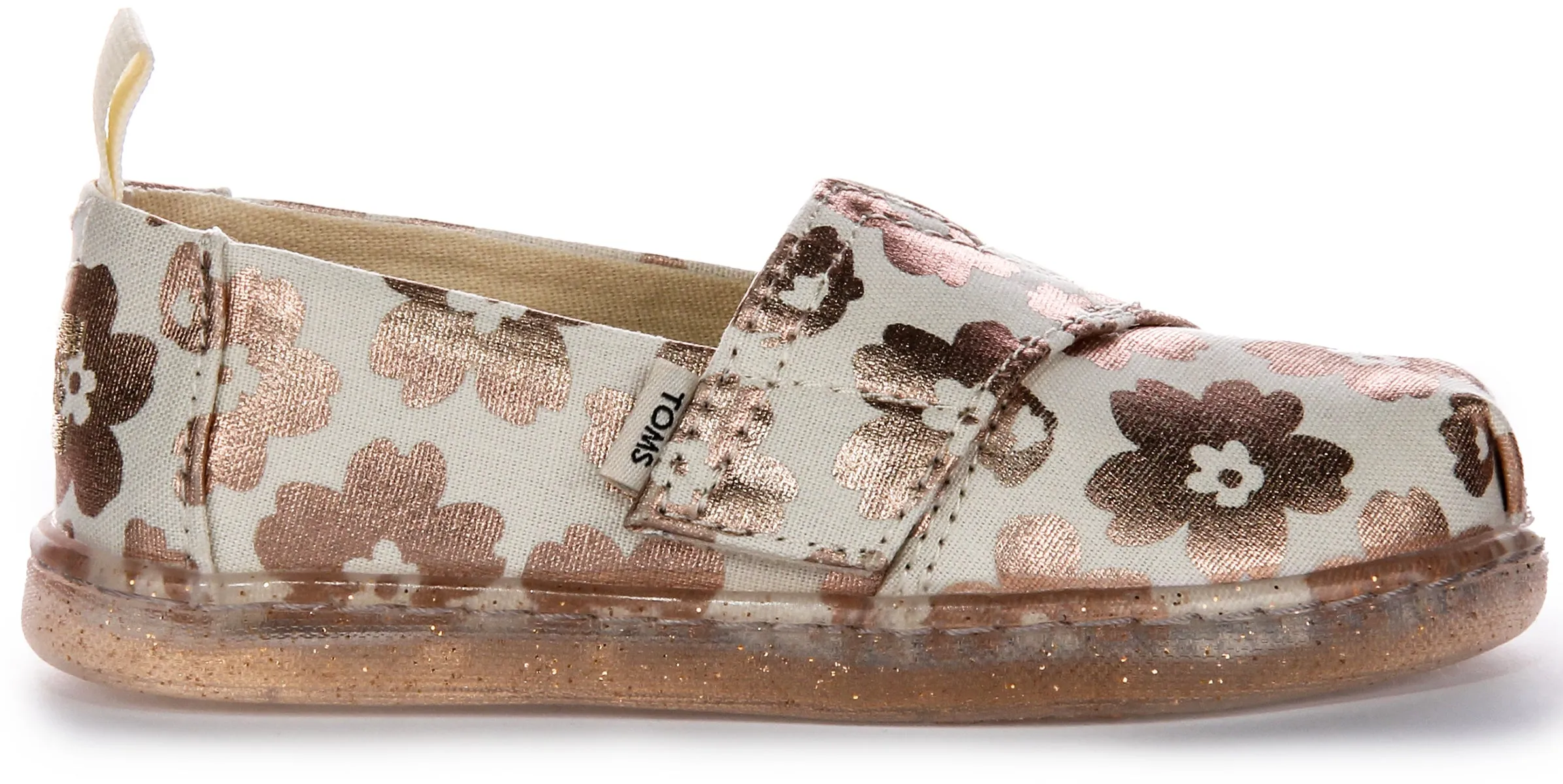 Toms Tiny Alpargata In Gold Flower For Toddler