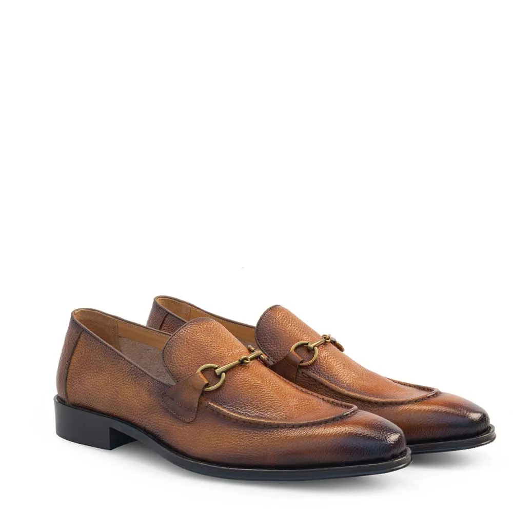 Tumbled Calf Apron Toe Loafer