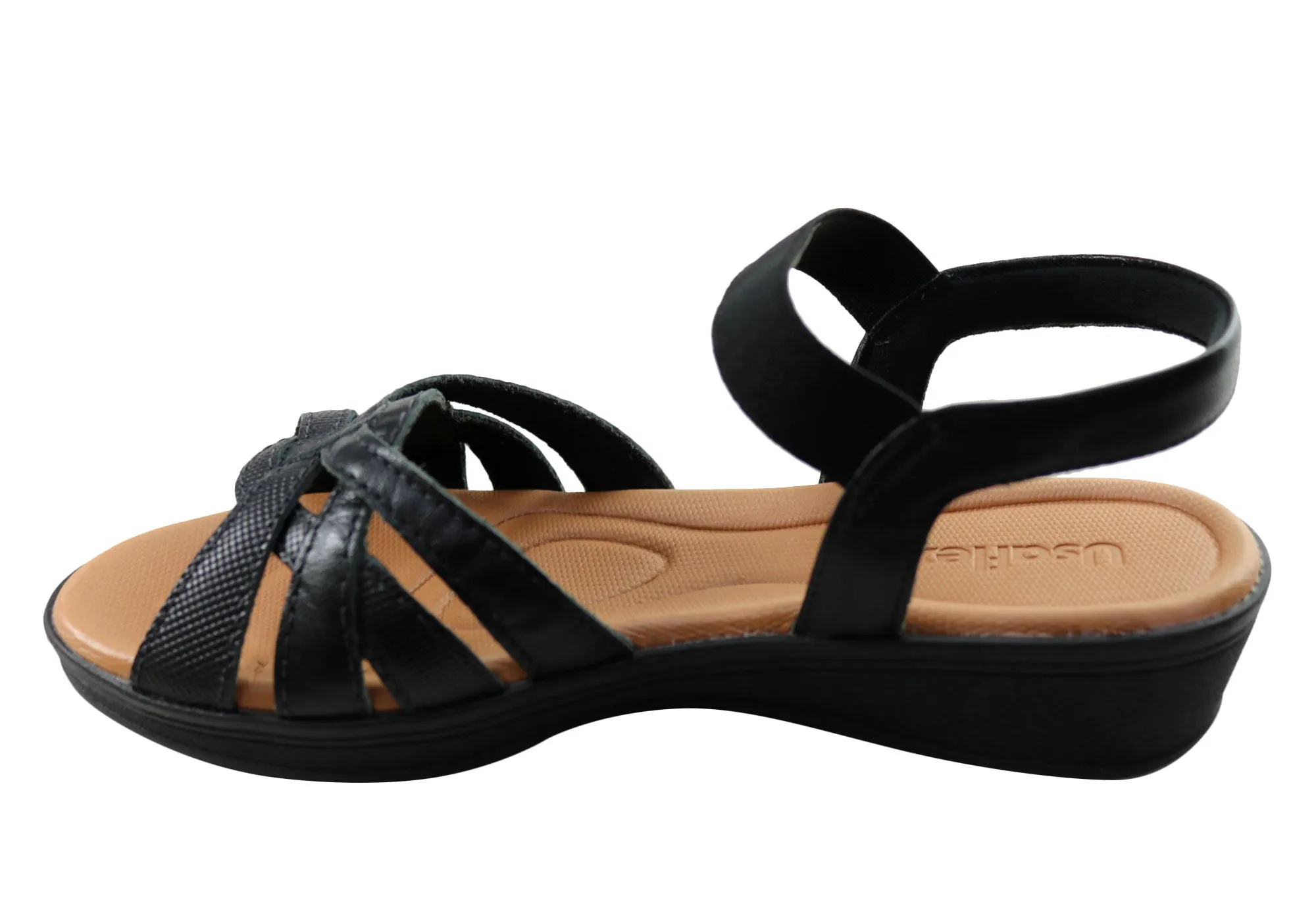 Usaflex Marjorie Womens Comfortable Leather Sandals Made In Brazil