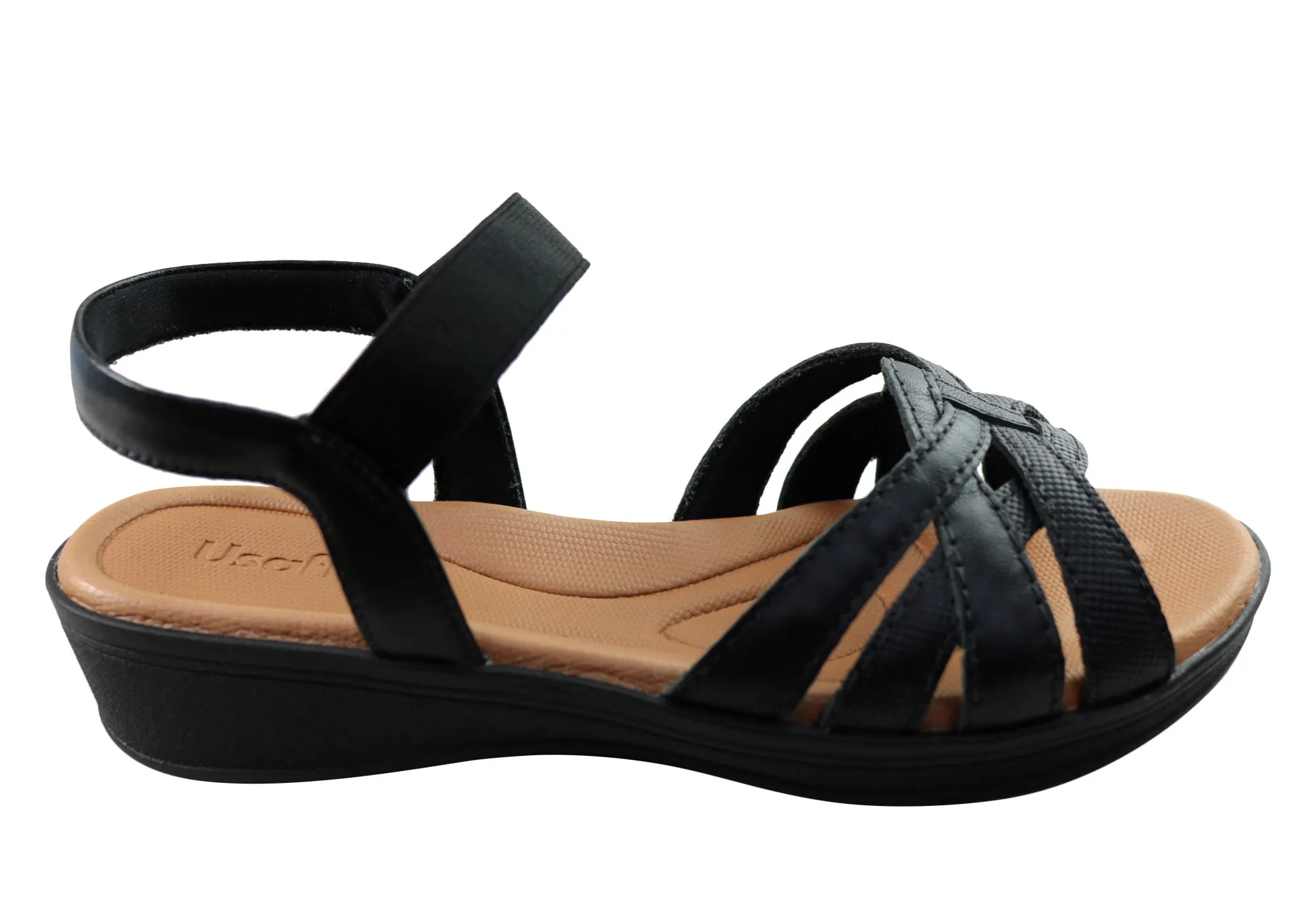 Usaflex Marjorie Womens Comfortable Leather Sandals Made In Brazil