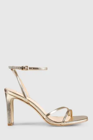 VERALi Kimmy Slim Strappy Heels Champagne Metallic