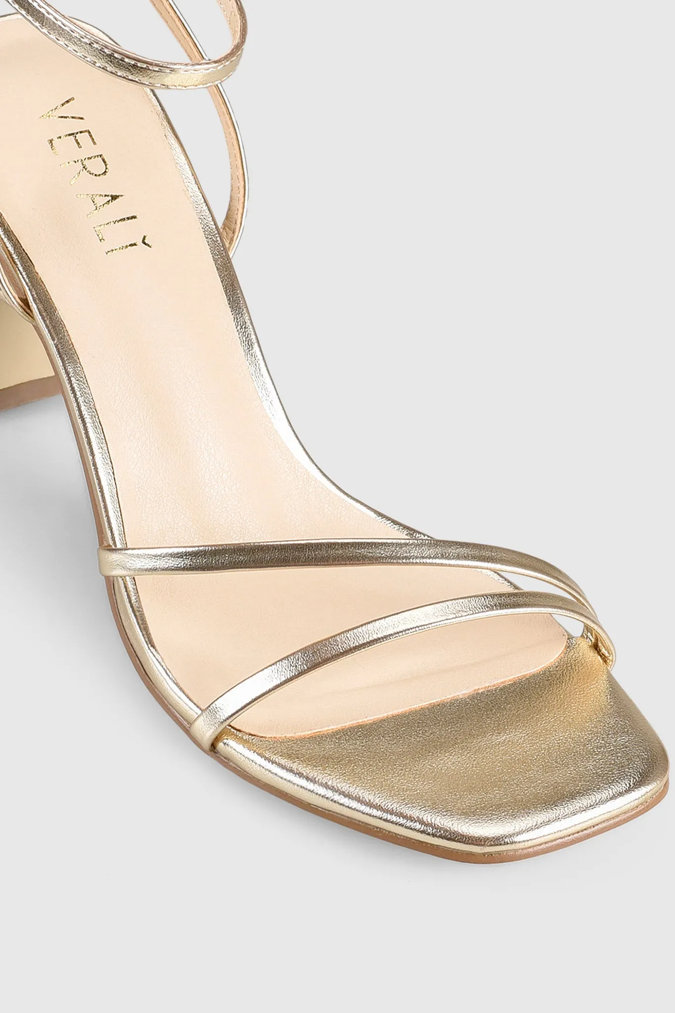 VERALi Kimmy Slim Strappy Heels Champagne Metallic