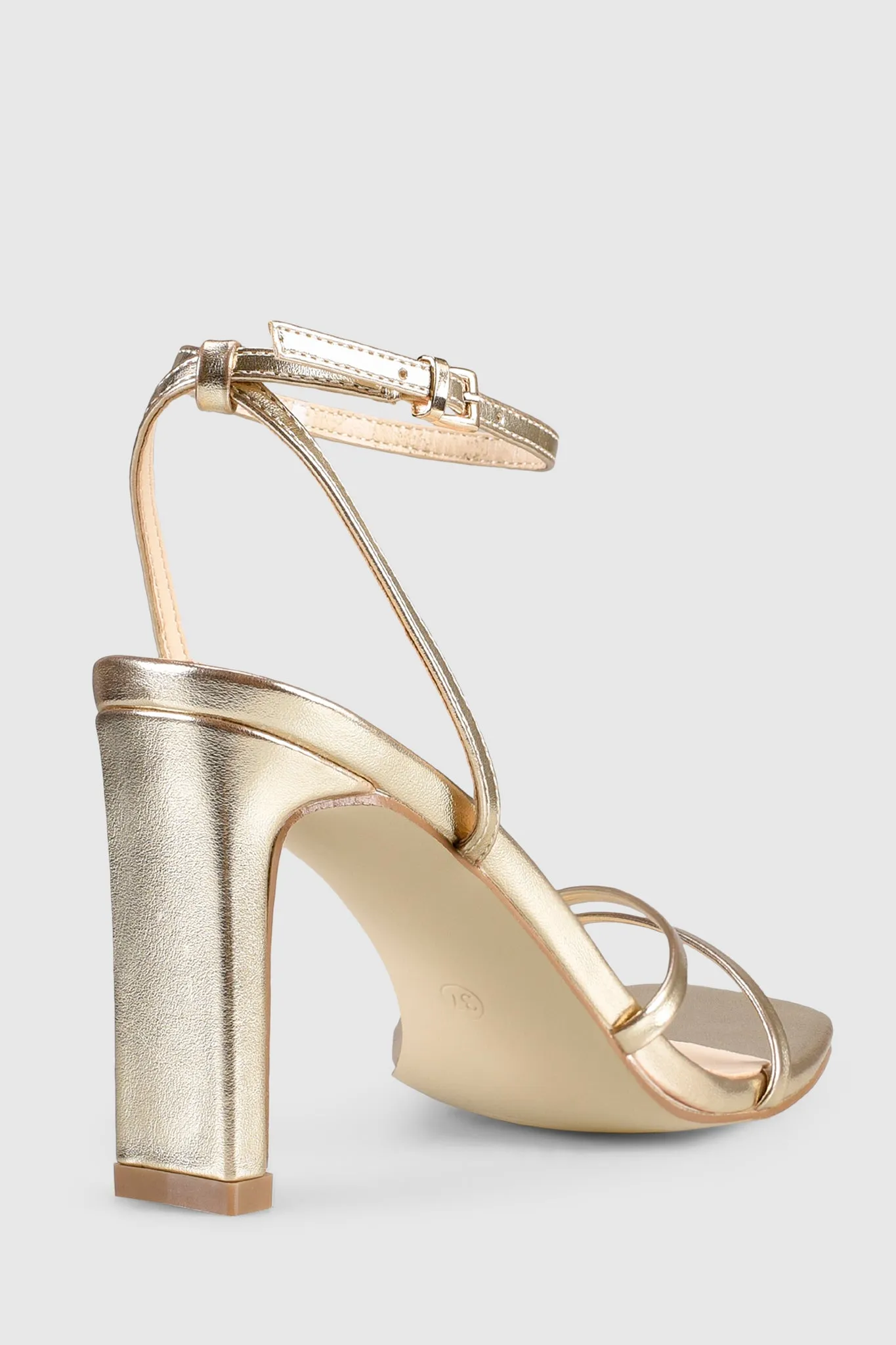 VERALi Kimmy Slim Strappy Heels Champagne Metallic