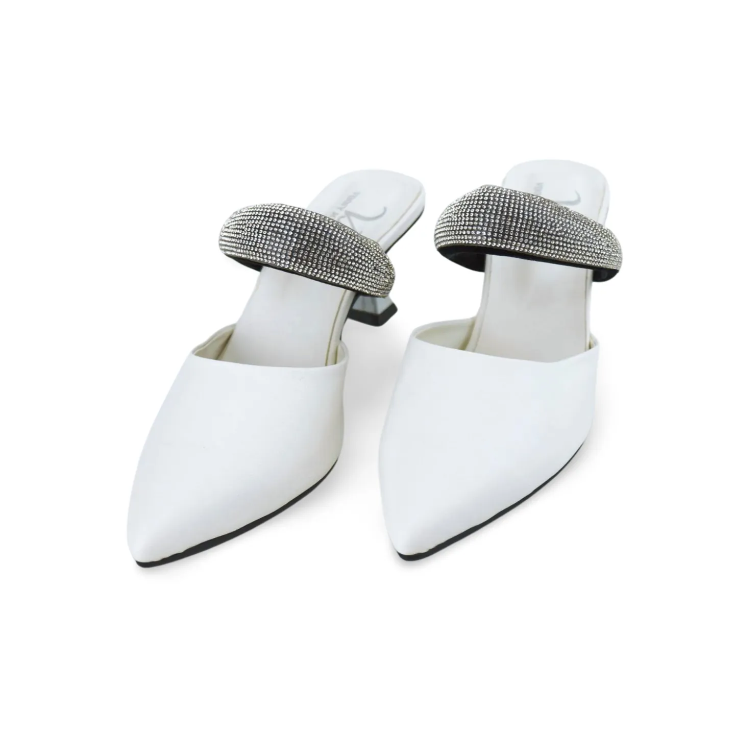 VINNY JORDEN Rhinestone Strap Heeled Mules: Chic Comfort for Every Step