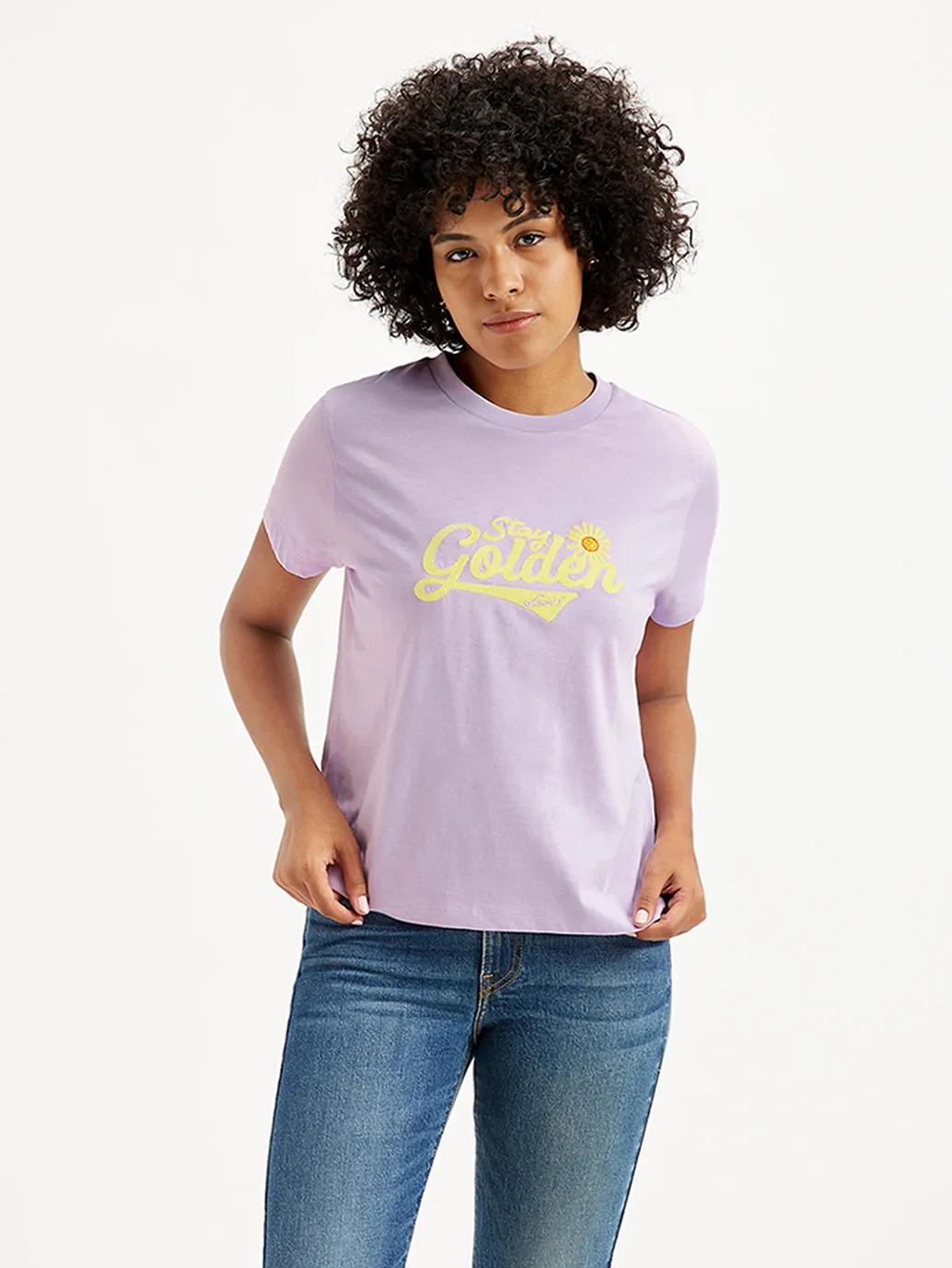 Women's Brand Logo Regular Fit Crop T-Shirt