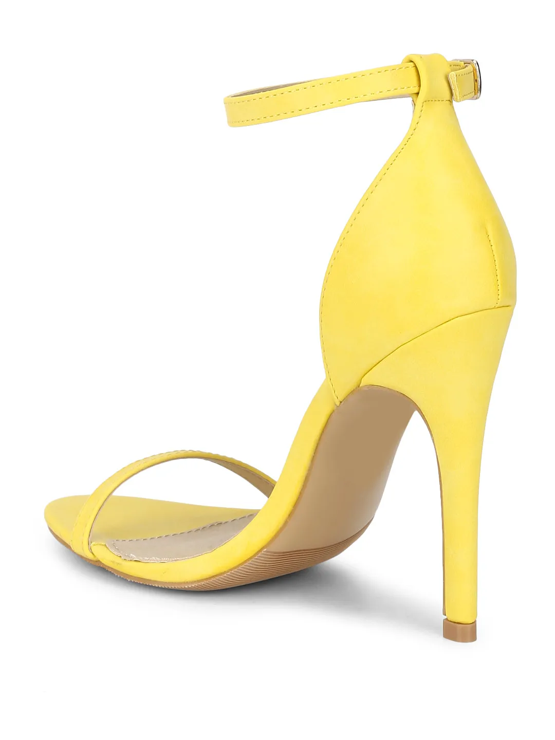 Yellow PU Barely There Stilettos Synthetic